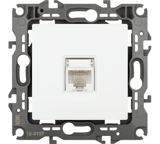 Розетка ЭРА Серия 12 12-3107-01М информационная RJ45, белый матовый Б0065712