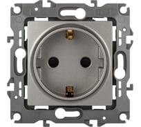 Розетка ЭРА Серия 12 12210216 , 2PE Schuko со шторками, 16А250В, 12, титан Б0065651