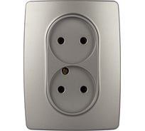 Розетка ЭРА Серия 12 12210716 , 2x2P, 16А250В, титан Б0065644