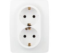 Розетка ЭРА Серия 12 12210601М , 2x2PE Schuko, 16А250В, белый матовый Б0065721