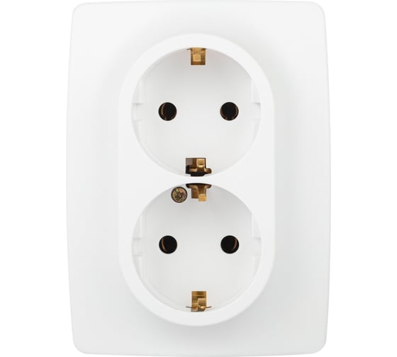 Розетка ЭРА Серия 12 12210601М , 2x2PE Schuko, 16А250В, белый матовый Б0065721