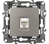 Розетка ЭРА Серия 12 12-3107-16 информационная RJ45, титан Б0065716
