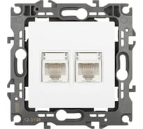 Розетка ЭРА Серия 12 12-3108-01М информационная двойная 2XRJ45, белый матовый Б0065686