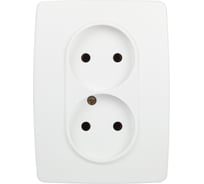 Розетка ЭРА Серия 12 12210701М , 2x2P, 16А250В, белый матовый Б0065688
