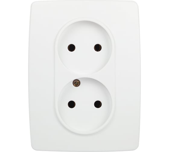 Розетка ЭРА Серия 12 12210701М , 2x2P, 16А250В, белый матовый Б0065688