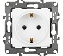 Розетка ЭРА Серия 12 12210201М 2PE Schuko со шторками, 16А250В, белый матовый Б0065661