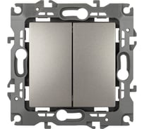 Выключатель двойной ЭРА Серия 12 12110416 10АХ250В, титан Б0065710