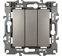 Выключатель тройной ЭРА Серия 12 12110716 10АХ250В, титан Б0065703