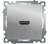 Розетка STEKKER HDMI 2.1, Type A (механизм), GLS00-7118-03, серия Катрин, серебро, 50061