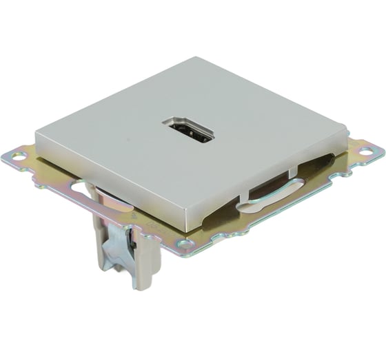 Розетка STEKKER HDMI 2.1, Type A (механизм), GLS00-7118-03, серия Катрин, серебро, 50061