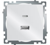 Розетка STEKKER USB 2-местная + type C (механизм), GLS10-7116-01, 250В, 3А, max 20W, серия Катрин, белый, 50051