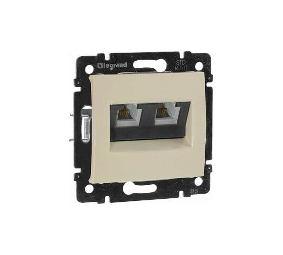 Розетка Legrand телефонная двойная RJ11 Legrand Valena слоновая кость 696742