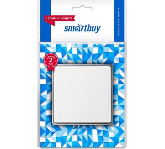 Выключатель 1-клавишный Smartbuy 10А белый Сириус SBE-07w-10-SW1-0