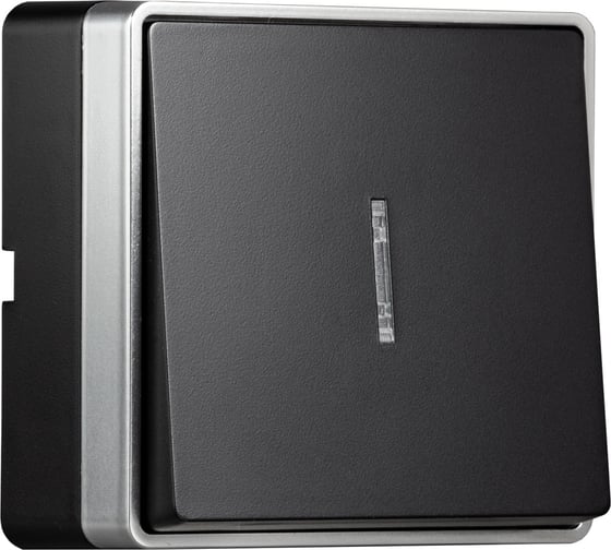 Выключатель 1-клавишный Smartbuy с индикатором 10А черный Сириус SBE-07b-10-SW1-1
