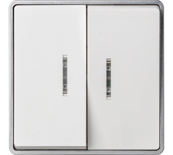 Выключатель 2-клавишный Smartbuy с индикатором 10А белый Сириус SBE-07w-10-SW2-1
