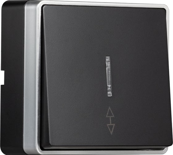 Выключатель проходной Smartbuy 1-клавишный с индикатором 10А черный Сириус SBE-07b-10-SW12-1