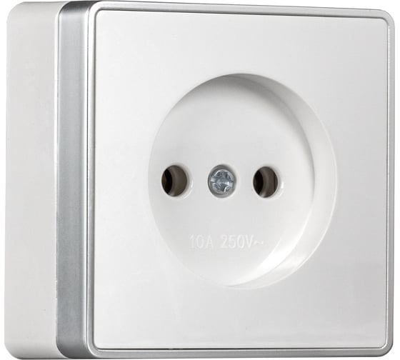 Розетка 1-местная Smartbuy 10А без заземления белая Сириус SBE-07w-10-S1-N