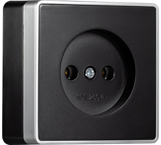 Розетка 1-местная Smartbuy 10А без заземления черная Сириус SBE-07b-10-S1-N