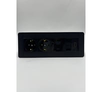 Встраиаемая розетка для столешницы Inrior на 2 EURO USB A+C, RJ45, HDMI, блок розеток скрытой установки LD-04-20-2E-URH