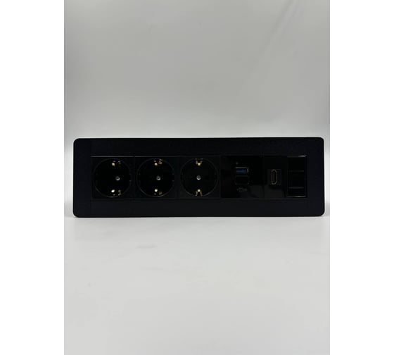 Встраиаемая розетка для столешницы Inrior на 3 EURO, USB A + C, RJ45, HDMI, блок розеток скрытой установки LD-05-20-3E-URH