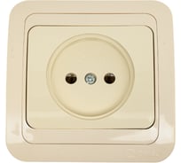 Розетка MAKEL без заземления, керамика, MİMOZA кремовая, с кремовой вставкой 2 25002