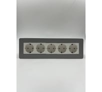 Встраиаемая розетка Inrior для столешницы на 5 EURO, блок розеток скрытой установки LD-05-80-5E