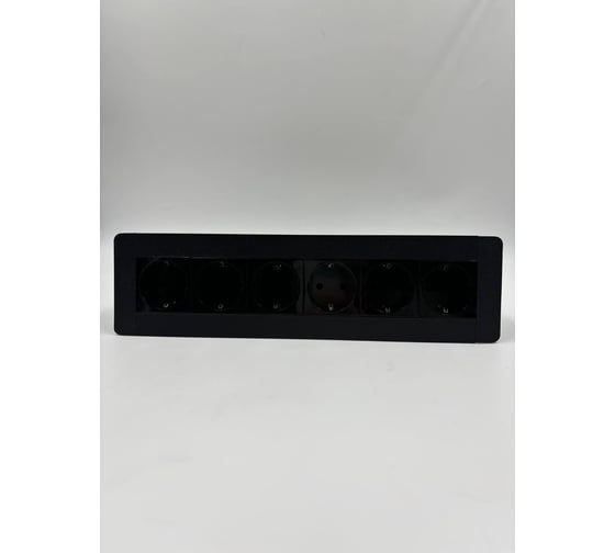 Встраиаемая розетка Inrior для столешницы на 6 EURO, блок розеток скрытой установки LD-06-20-6E