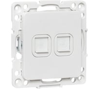 Механизм 2-местной розетки RJ-45 EKF Стокгольм белый EYK02-035-10