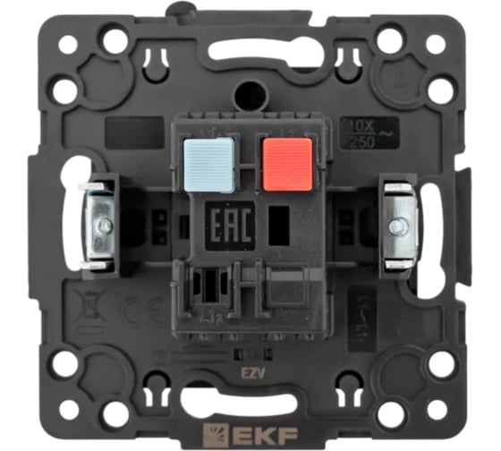 Механизм кнопки нажимной EKF 10А, черный, Стокгольм EZV10-221-10