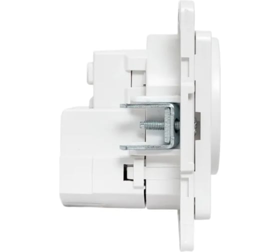 Механизм 1-местной розетки EKF Стокгольм с заземлением, USB A+C, 16А, винтовые клеммы, белый, с защитными шторками EYR16-2USB-typeA-typeC