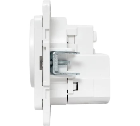 Механизм 1-местной розетки EKF Стокгольм с заземлением, USB A+C, 16А, винтовые клеммы, белый, с защитными шторками EYR16-2USB-typeA-typeC