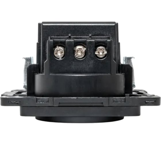 Механизм 1-местной розетки EKF Стокгольм с заземлением, USB A+C, 16А, винтовые клеммы, черный, с защитными шторками EZR16-2USB-typeA-typeC