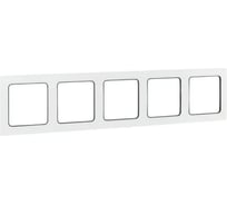 Рамка 5-местная EKF Стокгольм белая, с линией цвета черный EAM-G-306-10