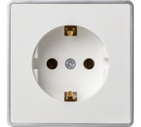 Розетка 1-местная Smartbuy 16А с заземлением белая Сириус SBE-07w-16-S1-Z