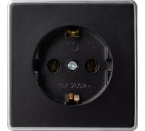 Розетка 1-местная Smartbuy 16А с заземлением черная Сириус SBE-07b-16-S1-Z