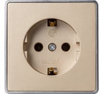 Розетка 1-местная Smartbuy 16А с заземлением шампань Сириус (SBE-07w-16-S1-Z) SBE-07c-16-S1-Z