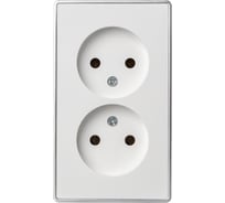 Розетка 2-местная Smartbuy 10А без заземления белая Сириус (SBE-07w-10-S2-N) SBE-07w-16-S2-N