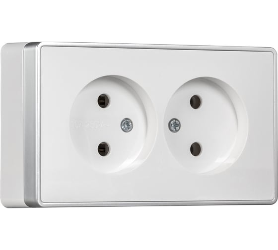 Розетка 2-местная Smartbuy 10А без заземления белая Сириус (SBE-07w-10-S2-N) SBE-07w-16-S2-N