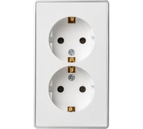 Розетка 2-местная Smartbuy 16А с заземлением белая Сириус SBE-07w-16-S2-Z