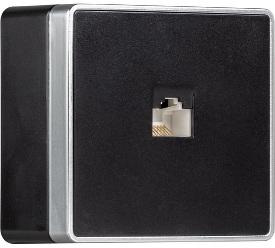 Розетка компьютерная Smartbuy RJ-45 1-местная черная Сириус SBE-07b-S1-RJ