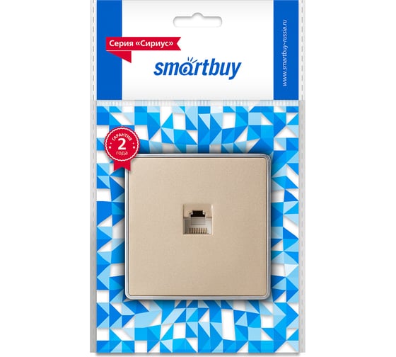 Розетка компьютерная Smartbuy RJ-45 1-местная шампань Сириус (SBE-07w-S1-RJ) SBE-07c-S1-RJ