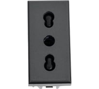Розетка Bticino Axolute 2К+З, 10/16 А 250 В~ с экранированными контактами, цвет антрацит HS4180