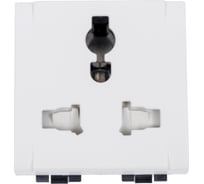 Розетка Bticino Livinglight "мультистандарт",5/6/10/13А 127В/250В, 2 модуля, белая N4139