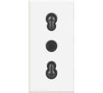 Розетка Bticino Axolute 2К+З, 10/16 А 250 В~ с экранированными контактами, цвет белый HD4180