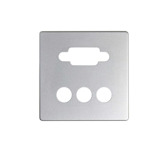 Накладка для коннектора Simon VGA HD15, мама + 3RCA, S82 Detail, алюминий 8200092-093