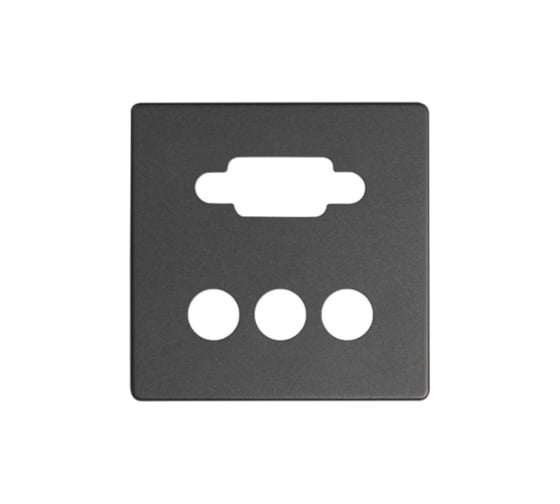 Накладка для коннектора Simon VGA HD15, мама + 3RCA, S82, S82N, S82 Detail, графит 8200092-038 1
