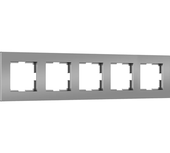 Рамка WERKEL на 5 постов Slab (серебро софт) a067789