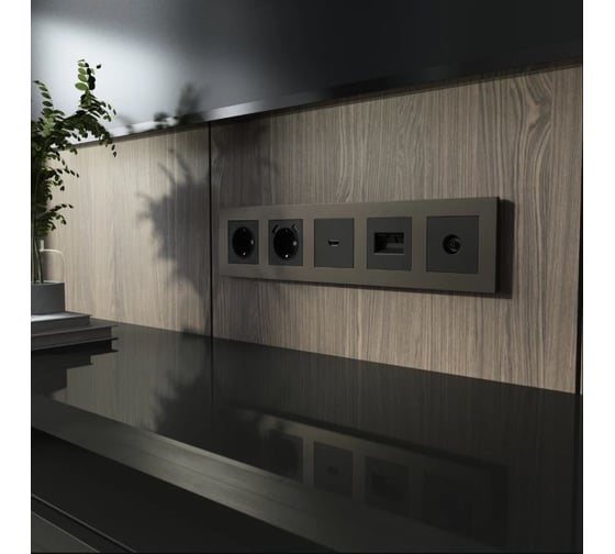 Рамка WERKEL на 5 постов Slab (бронза софт) a067788