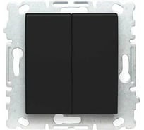 Набор Выключатель Рим Черный двухклавишный без рамки - 6 шт Metronex Electric FVKZ010201CMT-6