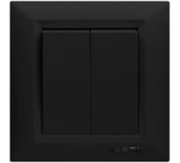 Набор Выключатель Рим Графит двухклавишный без рамки, 6 шт Metronex Electric FVK010125GRA-6